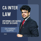 CA Inter Sep 26 Exams | Law By CA Harsh Gupta | Live Regular Batch